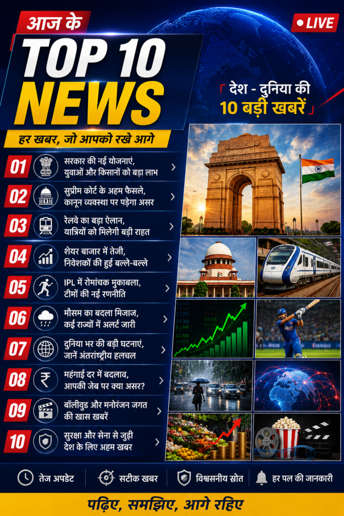 aaj ke top 10 khabar