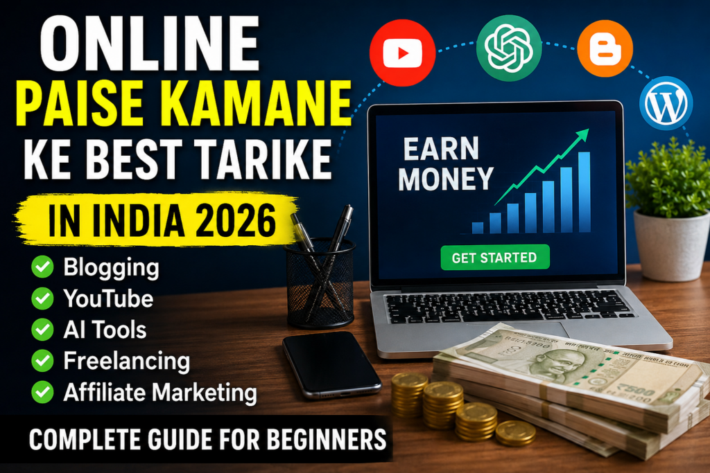 India Me Online Earning Ka Trend Tezi Se Kyu Badh Raha Hai? 2026 me India me online earning ka market bahut fast grow ho raha hai. Aaj har dusra insan mobile phone aur internet ka use karta hai. Pehle log sirf government job ya private job par depend rehte the, lekin ab digital duniya ne naye earning opportunities khol diye hain. Students, housewives, shopkeepers aur working people bhi side income generate kar rahe hain. Kai log ghar baithe YouTube, blogging, affiliate marketing aur freelancing ke zariye lakhon rupaye kama rahe hain. Sabse badi baat ye hai ki online kaam start karne ke liye hamesha bada investment zaruri nahi hota. Agar kisi ke paas smartphone aur internet connection hai to wo bhi online earning start kar sakta hai. 1. Blogging Se Paise Kaise Kamaye? Blogging aaj bhi online earning ka ek powerful source hai. Agar aapko likhne ka shauk hai ya kisi topic ki knowledge hai to aap apni website start kar sakte hain. Popular Blogging Niches: Technology Health Cricket Education Islamic Information Government Schemes Fashion Business Ideas AI Tools Blogging se earning mainly: Google AdSense Affiliate Marketing Sponsored Posts Guest Posting Brand Promotion ke through hoti hai. Agar aap regular high quality content publish karte hain to dheere dheere Google aapki website ko rank karna start karta hai. Useful Platforms: WordPress Blogger SEO Ka Importance Kya Hai? SEO yani Search Engine Optimization blogging ki jaan hoti hai. Agar SEO sahi nahi hoga to article Google me rank nahi karega. SEO ke important points: Focus keyword use karna Heading structure maintain karna Fast loading website Mobile friendly design Unique content Internal linking Proper image optimization Google hamesha helpful aur original content ko importance deta hai. 2. YouTube Se Online Income Kaise Hoti Hai? YouTube India me online earning ka sabse popular platform ban chuka hai. Aaj kai creators sirf YouTube ke through full time income kama rahe hain. Popular YouTube Niches: News Vlogs Gaming Islamic Videos AI Videos Facts Videos Shorts Content Educational Videos YouTube se earning: Ads revenue Sponsorship Affiliate marketing Paid promotions Channel memberships se hoti hai. Official Platform: YouTube Shorts Content Kyu Viral Ho Raha Hai? Short videos ka trend India me bahut fast grow hua hai. Log choti aur fast information dekhna pasand karte hain. Isi wajah se YouTube Shorts aur Instagram Reels creators jaldi grow kar rahe hain. Agar koi creator: Daily upload kare Trending topic cover kare Attractive thumbnail banaye Consistency rakhe to uske viral hone ke chances badh jate hain. 3. AI Tools Se Paise Kamane Ka Naya Trend Artificial Intelligence yani AI ne online earning ko aur easy bana diya hai. Aaj log AI tools ka use karke: Article writing Poster design Thumbnail making Video editing Voice over Script writing jaise kaam kar rahe hain. Popular AI Platforms: ChatGPT Canva AI ka use karke kam time me zyada kaam kiya ja sakta hai. 4. Freelancing Se Ghar Baithe Income Freelancing ka matlab hota hai apni skill ko online sell karna. Agar kisi ko: Video editing Graphic design Content writing Translation Website design Social media management aata hai to wo freelancing start kar sakta hai. Popular Freelancing Websites: Fiverr Upwork Freelancing me experience ke saath income bhi badhti rehti hai. 5. Affiliate Marketing Se Passive Income Affiliate marketing me kisi company ke products promote kiye jate hain. Jab koi user aapke link se product kharidta hai to commission milta hai. Popular Categories: Mobile phones Fashion products Electronics Books Home appliances Affiliate Programs: Amazon Associates Ye earning method bloggers aur YouTubers dono ke liye useful hai. 6. Online Store Start Karna India me online shopping ka trend bahut fast grow hua hai. Kai log apne products: WhatsApp Instagram Facebook Meesho Amazon ke through sell kar rahe hain. Popular Products: Ladies dress material Nighty Kids wear Artificial jewellery Mobile accessories Agar customer service achhi ho aur quality maintain ho to online business fast grow ho sakta hai. Google AdSense Approval Kaise Milega? Bahut log website start karte hain lekin AdSense approval nahi milta. Approval ke liye kuch important cheeze follow karna zaruri hai. Important Requirements Original content Minimum 20–30 quality articles Fast website speed Mobile friendly layout About Us page Contact page Privacy Policy Disclaimer page Official Website: Google AdSense Website Speed Kyu Important Hai? Google fast websites ko zyada importance deta hai. Slow website par users zyada der nahi rukte. Speed improve karne ke tarike: Lightweight theme Optimized images Cache plugin Fast hosting Extra plugins avoid karna Fast loading website SEO me help karti hai. Mobile Friendly Website Zaruri Hai India me majority users mobile phone use karte hain. Isi liye website mobile friendly hona bahut zaruri hai. Agar website: Properly mobile me open ho Text clear ho Buttons sahi kaam kare Loading fast ho to Google ranking better hoti hai. Consistency Online Success Ki Key Hai Bahut log online kaam start karte hain lekin kuch dino baad chhod dete hain. Success unhi logon ko milti hai jo regular kaam karte rehte hain. Daily routine: 1 article publish 1 short video upload Social media sharing SEO optimization Trend research long term me bahut fayda deta hai. Fake Online Earning Scams Se Bache Internet par bahut fake schemes bhi hoti hain jo logon ko jaldi ameer banane ka promise karti hain. In cheezon se bachna chahiye: Fake investment apps Lottery scams Advance payment jobs Unrealistic earning promises Hamesha trusted platforms par hi kaam kare. Students Ke Liye Best Online Work Students part time online earning easily kar sakte hain. Best options: Blogging YouTube Shorts Freelancing AI content creation Affiliate marketing Ye skills future career me bhi help karti hain. Housewives Ke Liye Online Business Ideas Housewives ghar baithe online business start kar sakti hain. Ideas: Cooking channel Mehendi classes Fashion page Handmade products Boutique selling Social media ka use karke customer base banaya ja sakta hai. Future Me Sabse Zyada Demand Kis Field Ki Hogi? Experts ke mutabiq future me: AI Digital marketing Video content E-commerce Personal branding ka market aur zyada grow hoga. Jo log abhi se digital skills seekhna start karenge unke liye future me earning opportunities bahut zyada hongi. Online Success Ke Important Rules 1. Patience Rakhe Online earning me time lagta hai. 2. Daily Learn Kare Har din kuch naya seekhna zaruri hai. 3. Original Content Banaye Copy paste content se growth mushkil hoti hai. 4. Audience Trust Banaye Helpful aur genuine information share kare. 5. Long Term Soch Rakhe Quick money ke chakkar me fake methods avoid kare. Conclusion India me online earning opportunities bahut fast grow ho rahi hain. Blogging, YouTube, AI tools, freelancing aur affiliate marketing jaise methods se ghar baithe achhi income generate ki ja sakti hai. Success ka secret consistency, patience aur learning me chhupa hua hai. Jo log regular hard work karte hain aur audience ko valuable content dete hain unke liye online duniya me opportunities ki kami nahi hai. Aaj ka digital zamana naye creators aur entrepreneurs ke liye bahut bada chance lekar aya hai. Agar sahi planning aur dedication ke saath kaam kiya jaye to online earning ek strong career ban sakti hai.